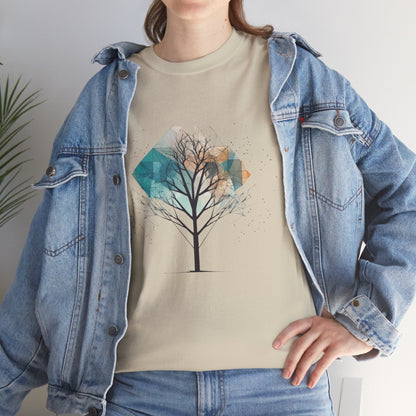 Geometric Minimalist Tree T-Shirt — Abstract Nature Lover Gift