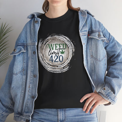 Grunge Weed 420 TShirt - "Weed Limit 420" - Retro Marijuana Stoner Gift