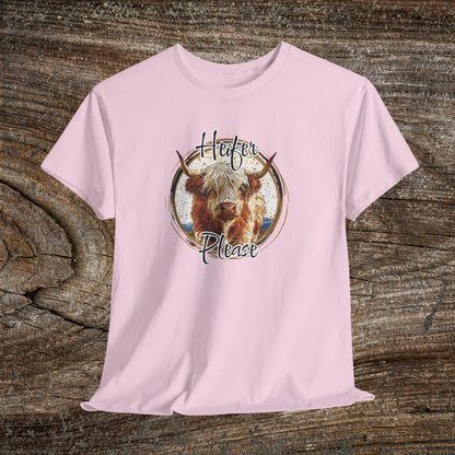 Heifer Please Retro Grunge Cow T-Shirt — Boho Funny Farm Animal Tee