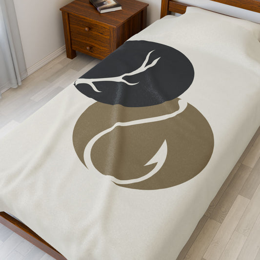 Hunting & Fishing Velveteen Plush Blanket — Minimalist Outdoors Throw