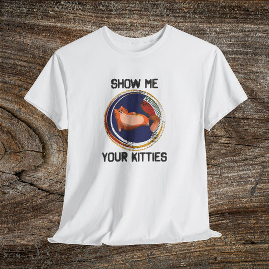 Funny Grunge Cat T-Shirt — "Show Me Your Kitties"