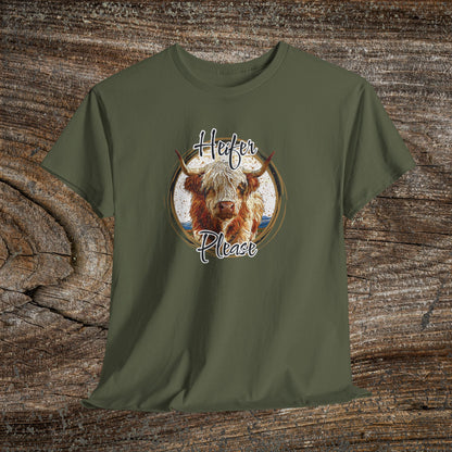 Heifer Please Retro Grunge Cow T-Shirt — Boho Funny Farm Animal Tee