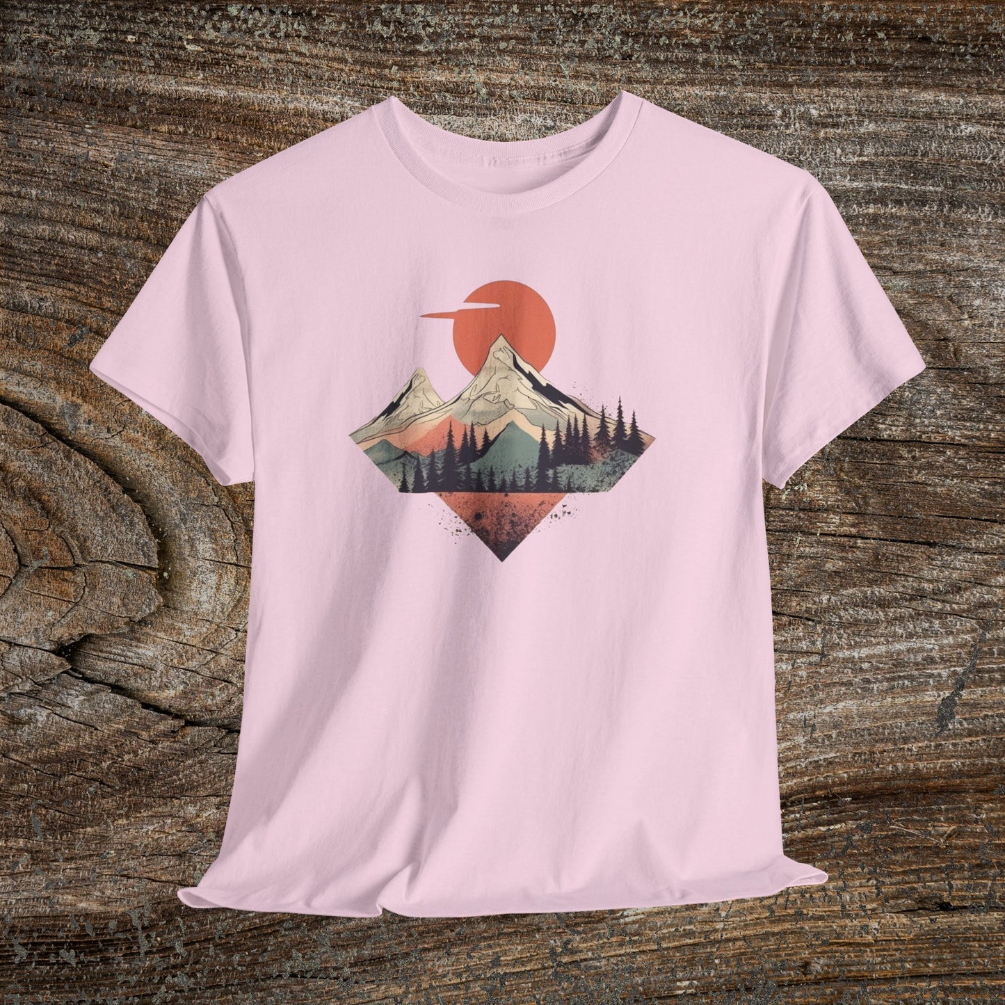 Vintage Retro Mountain TShirt - Trendy Mountain Landscape Shirt