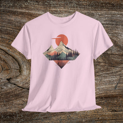 Vintage Retro Mountain TShirt - Trendy Mountain Landscape Shirt