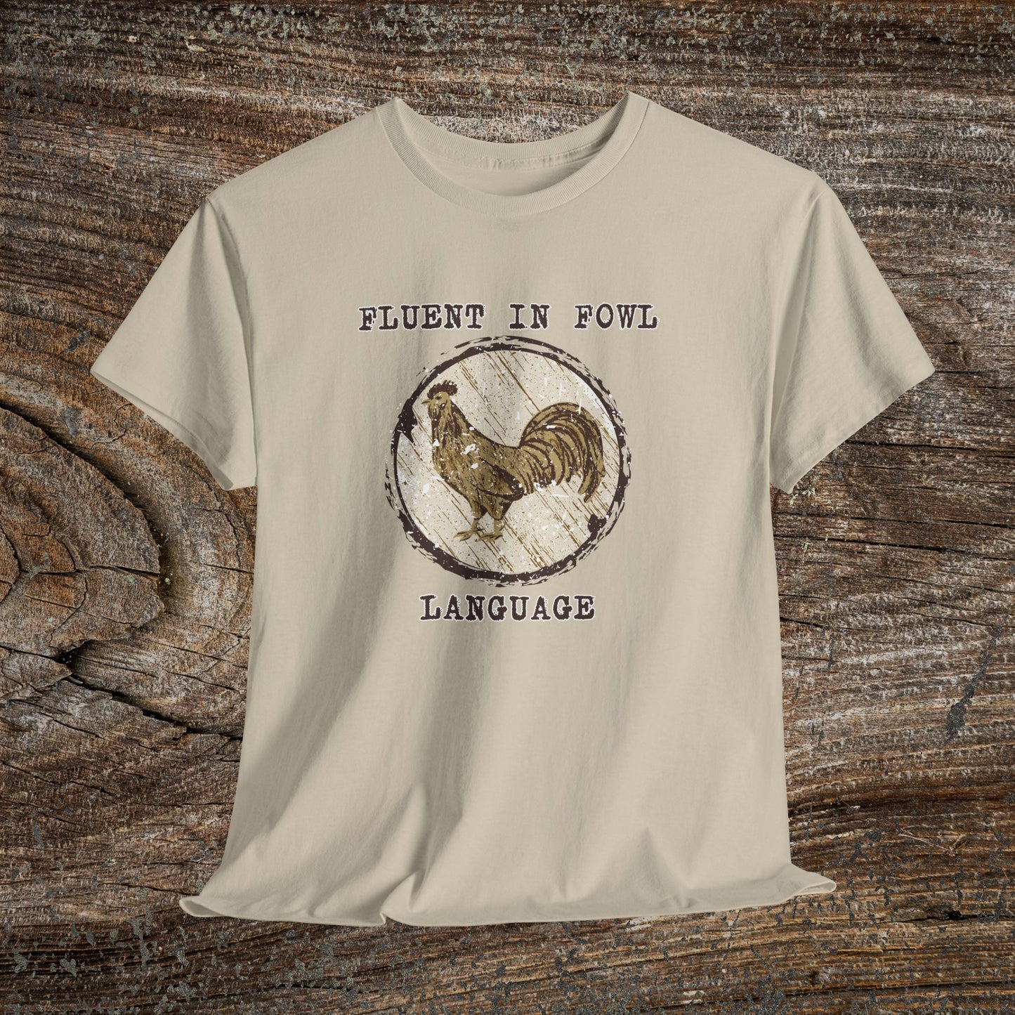 Retro Boho Chicken T-Shirt — "Fluent in Fowl Language"