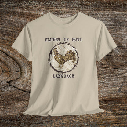 Retro Boho Chicken T-Shirt — "Fluent in Fowl Language"