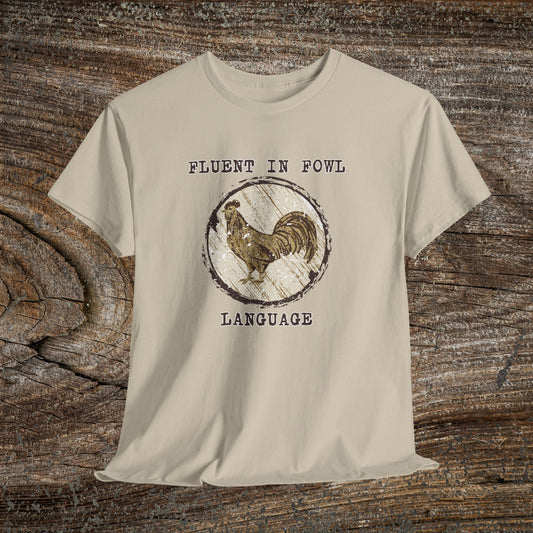 Retro Boho Chicken T-Shirt — "Fluent in Fowl Language"