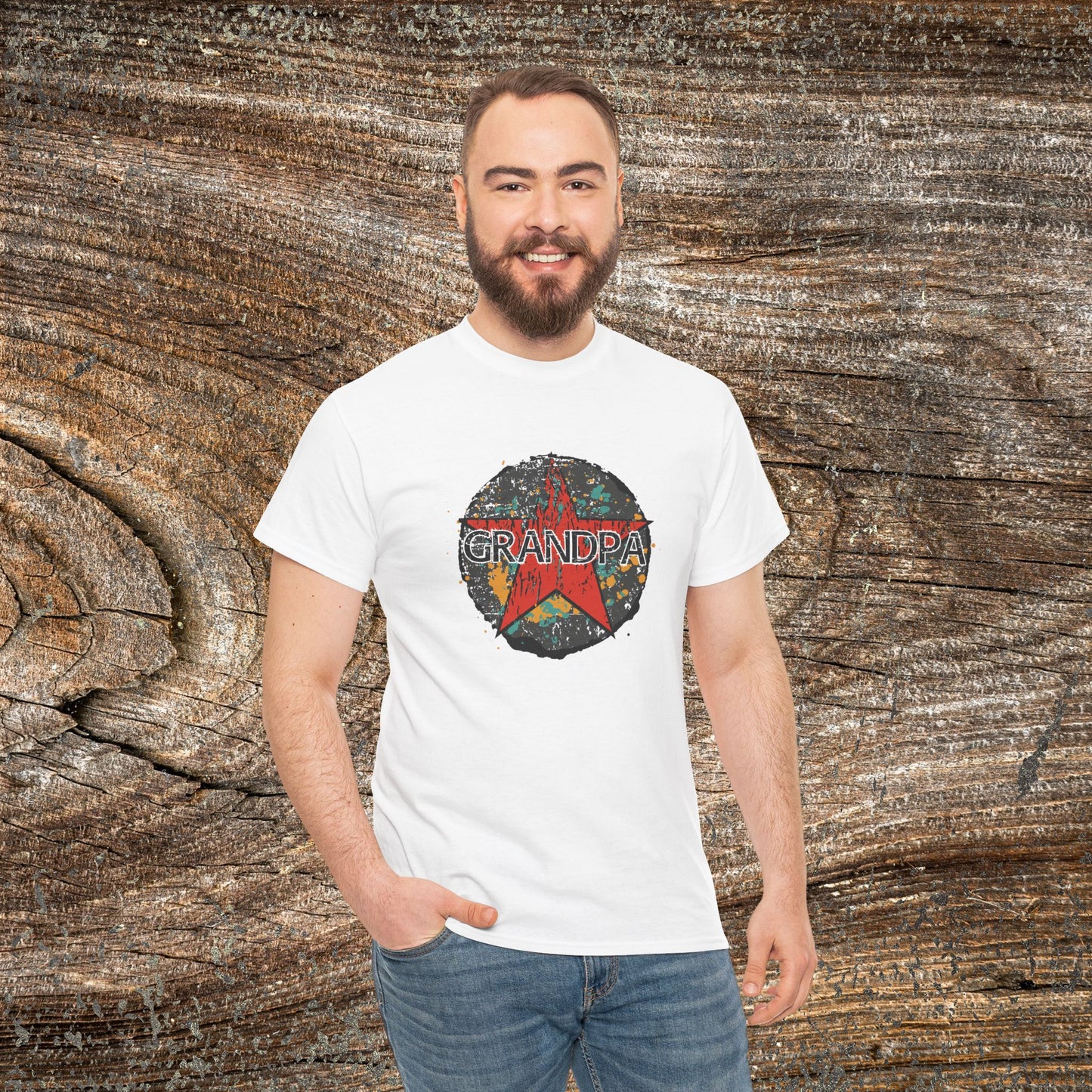 Grunge Grandpa Star T-Shirt — Retro Father's Day Gift