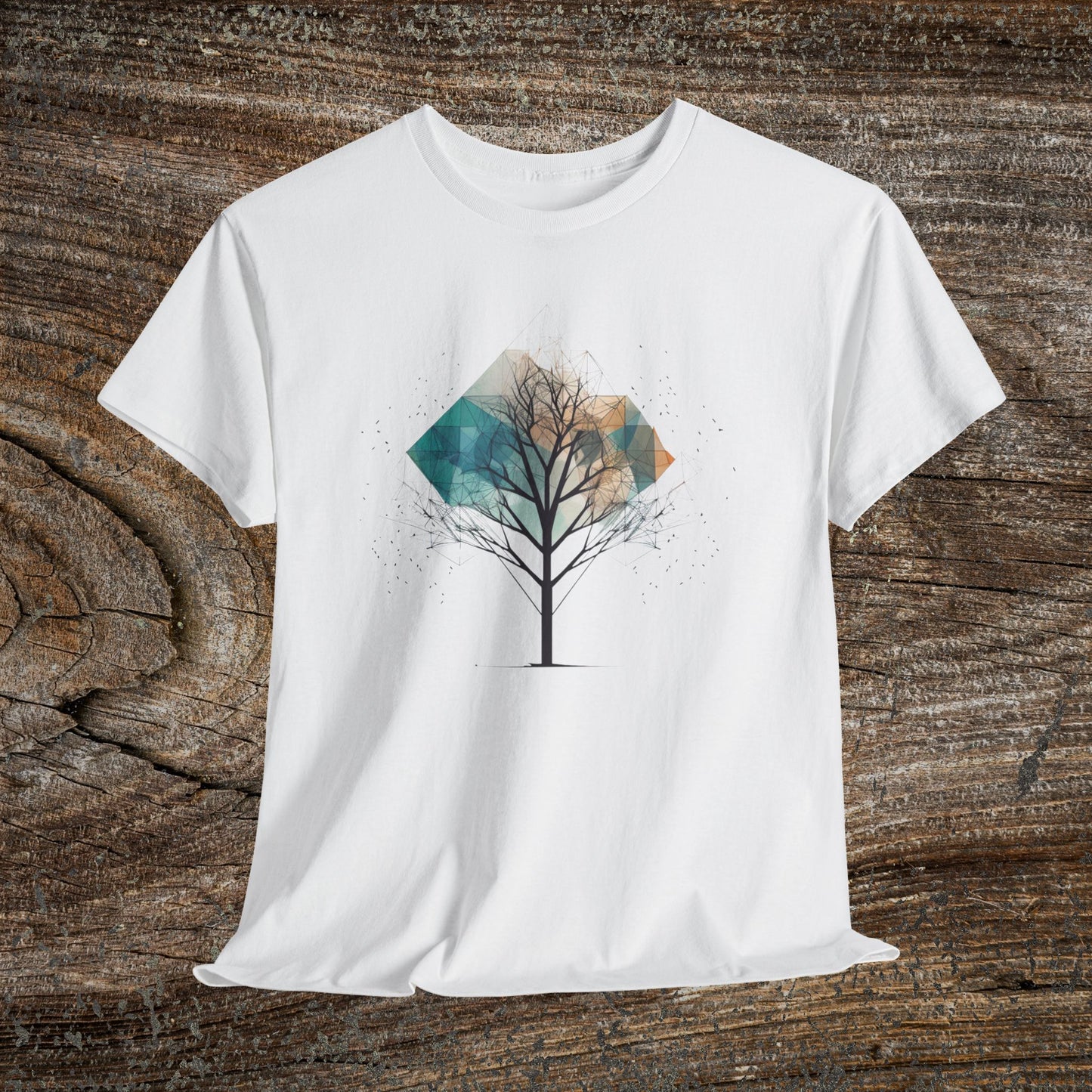 Geometric Minimalist Tree T-Shirt — Abstract Nature Lover Gift