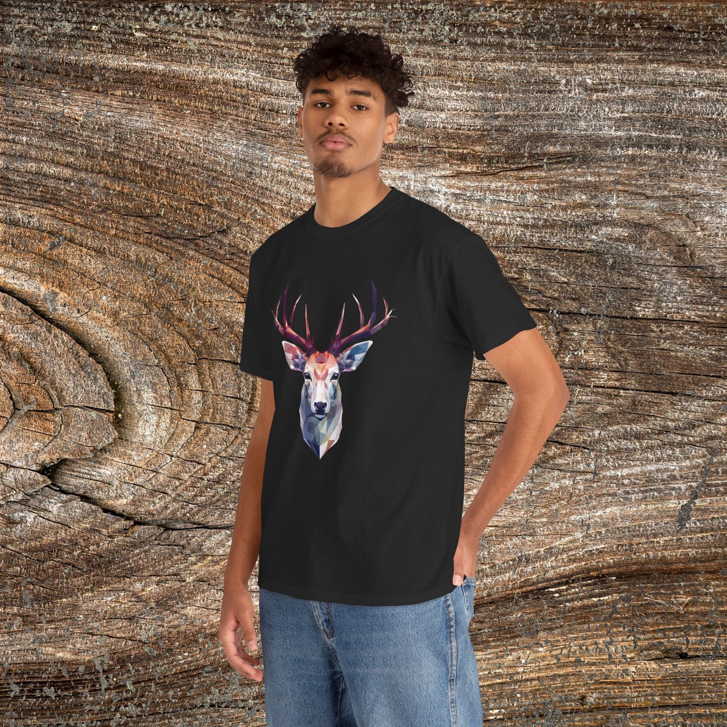 Geometric Abstract Deer T-Shirt — Modern Minimalist Deer Tee