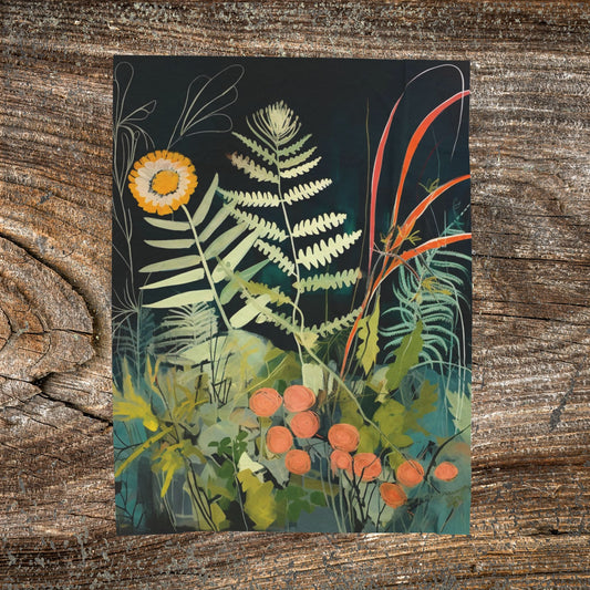 Botanical Abstract Blanket — Soft Floral Throw