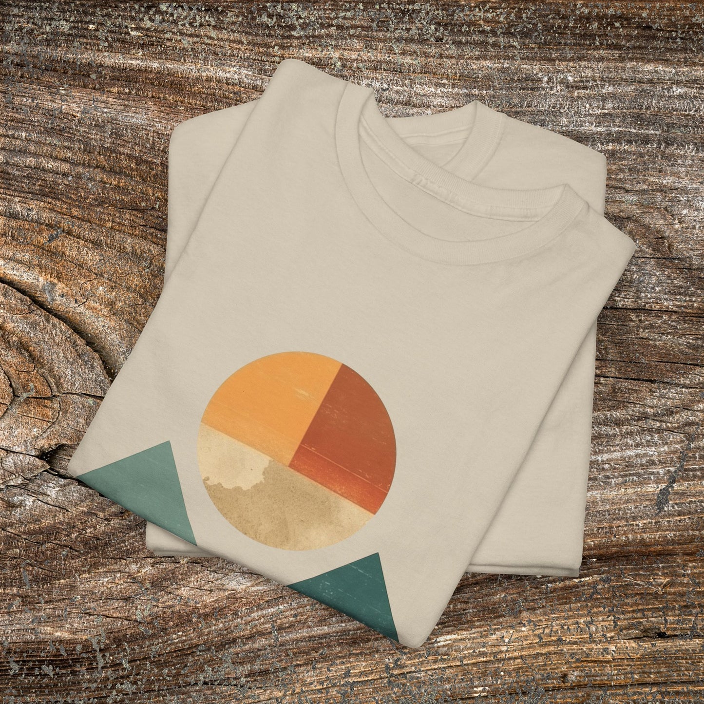 Boho Mountain T-Shirt — Vintage Abstract Mountain Landscape Tee