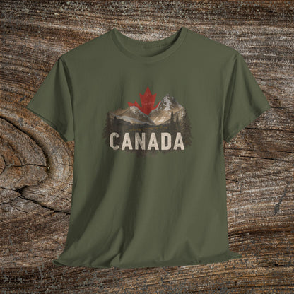 Rustic Canadian Landscape T-Shirt — Distressed Canada Tee