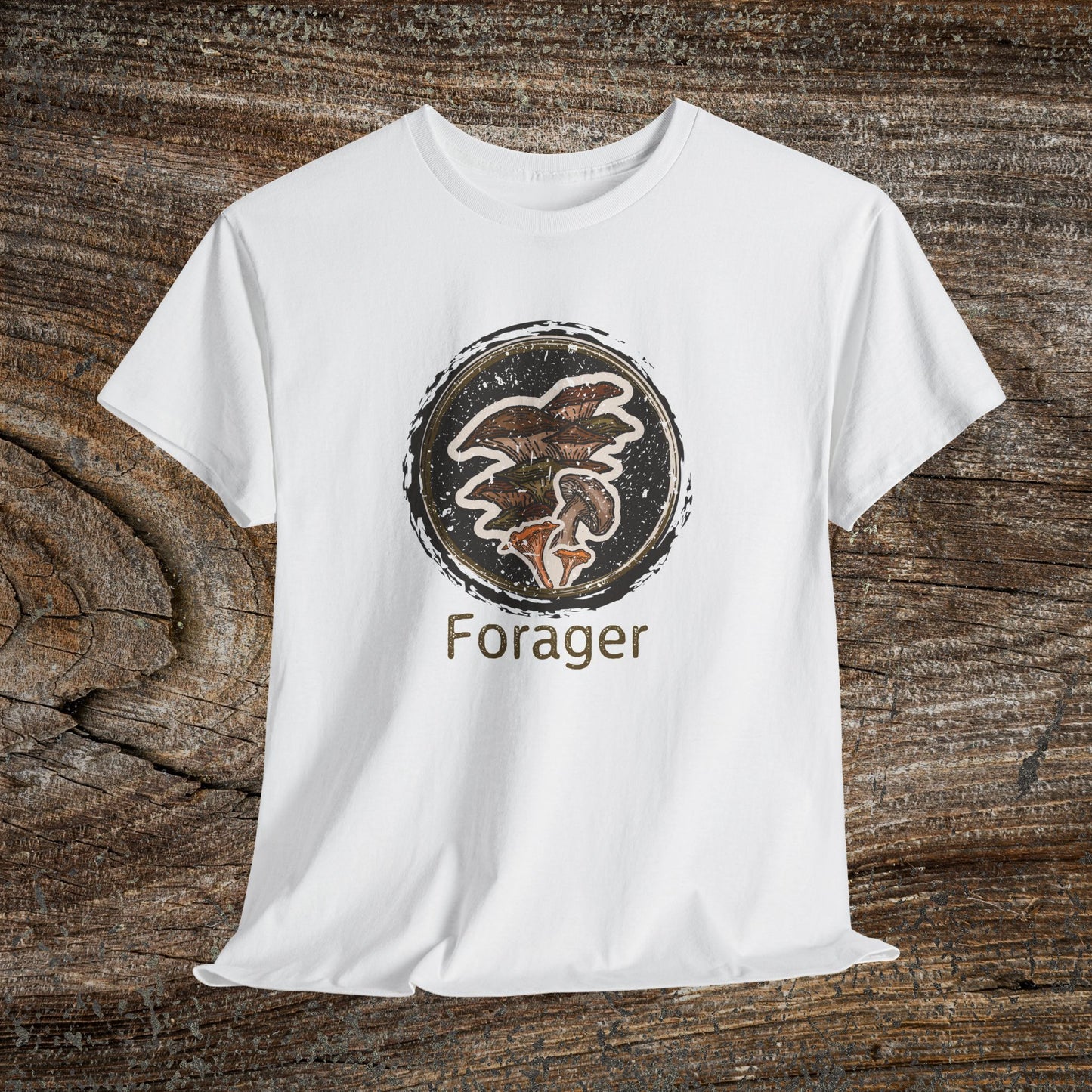 Foraging Mushroom Tee — Retro Grunge Forager Gift