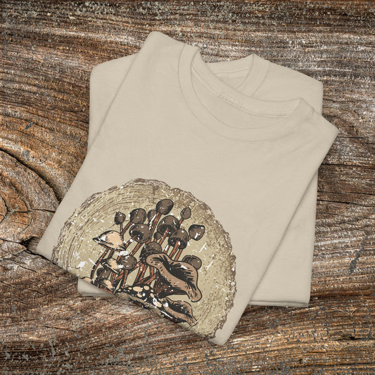 Foraging Mushroom Tee — Retro Grunge Forager Gift