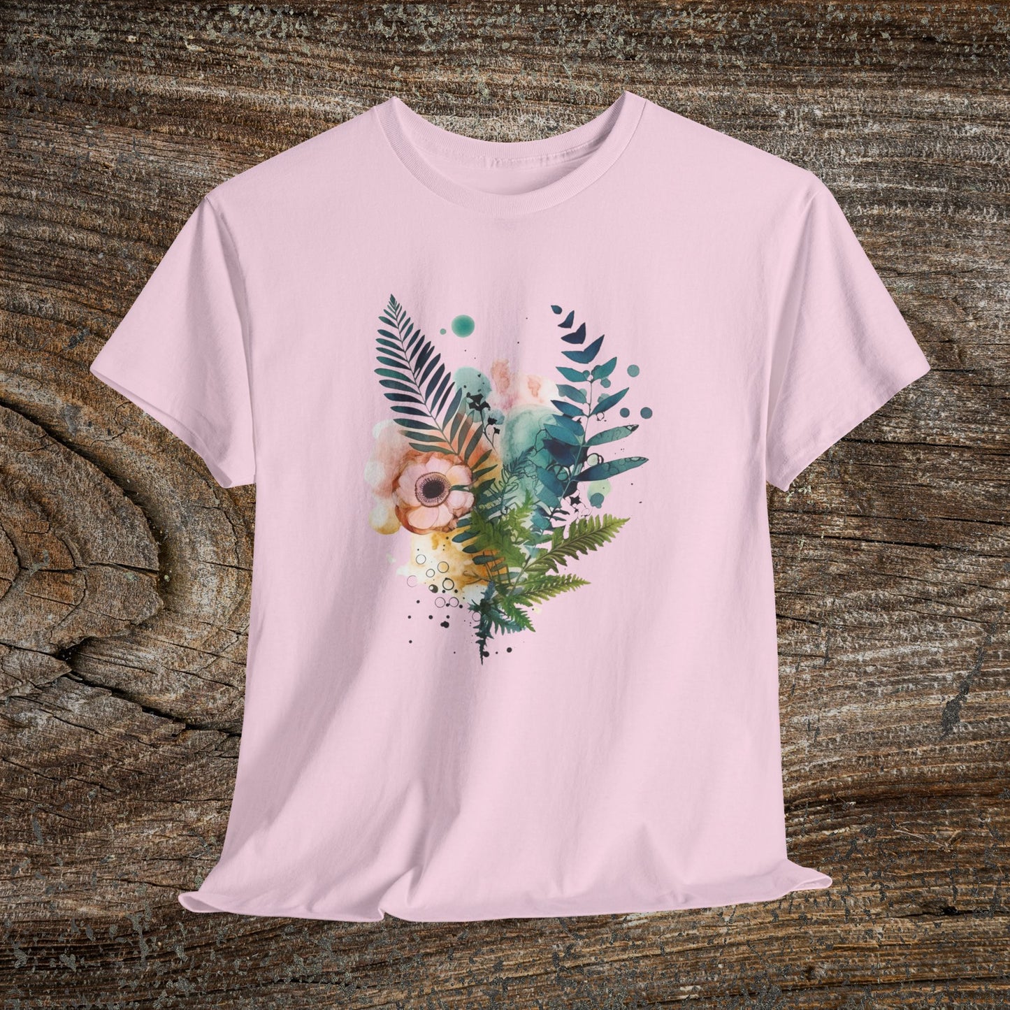 Vintage Watercolour  Floral TShirt — Botanical Graphic T-Shirt