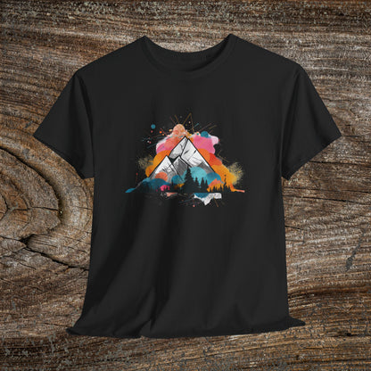 Vibrant Retro Mountain Abstract TShirt - Trendy Cute Mountain Landscape Shirt