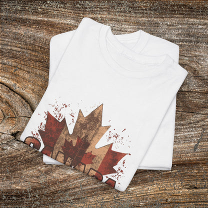Rustic Canadian Maple Leaf T-Shirt — Grunge Canada Tee