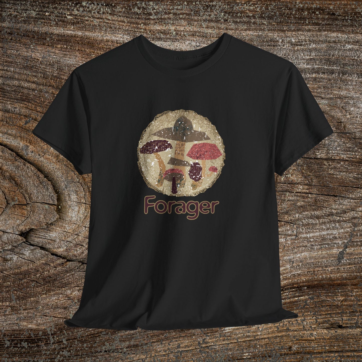 Foraging Mushroom Tee — Retro Grunge Forager Gift