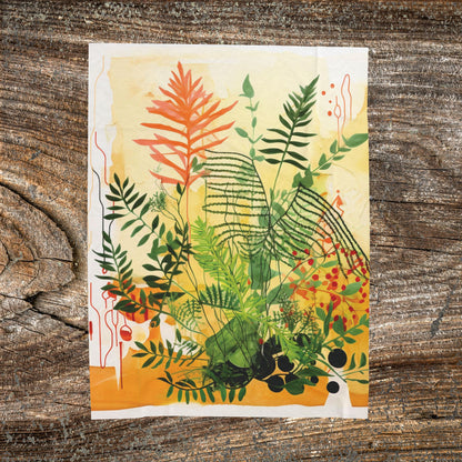 Botanical Abstract Blanket — Soft Floral Throw
