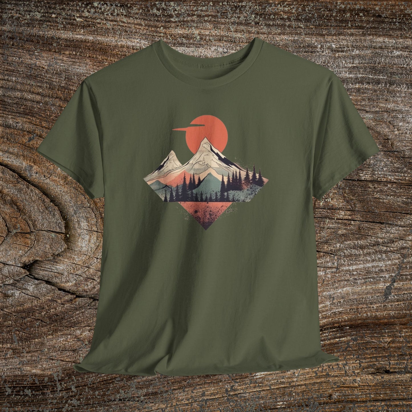 Vintage Retro Mountain TShirt - Trendy Mountain Landscape Shirt