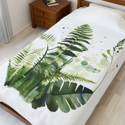 Watercolour Botanical Blanket — Soft Floral Abstract Throw