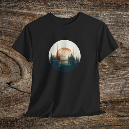 Retro Boho Mountain T-Shirt — Abstract Mountain Landscape, Nature Lover Gift
