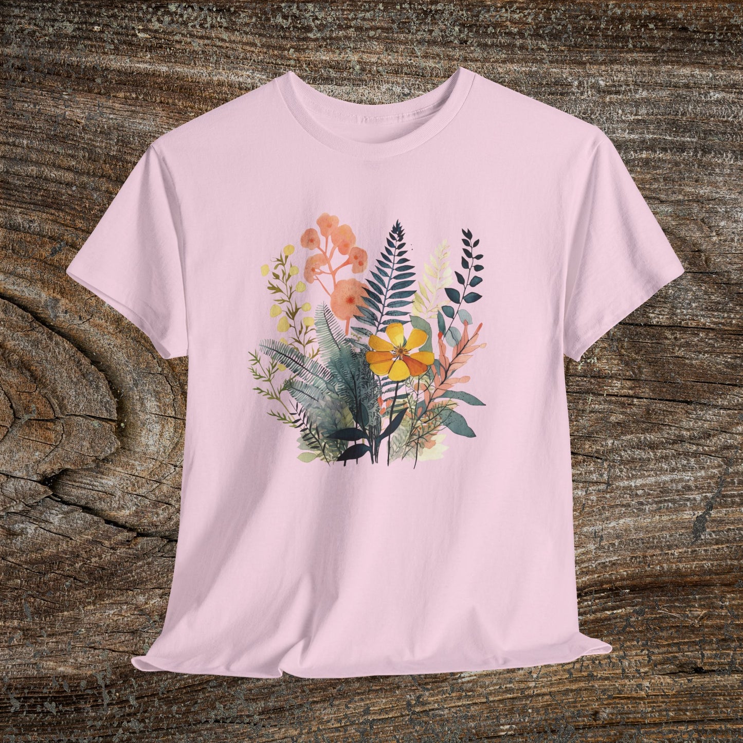 Vintage Watercolour  Floral TShirt — Botanical Graphic T-Shirt