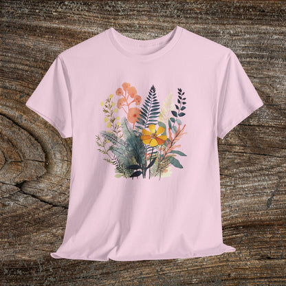 Vintage Watercolour  Floral TShirt — Botanical Graphic T-Shirt