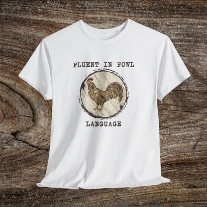Retro Boho Chicken T-Shirt — "Fluent in Fowl Language"