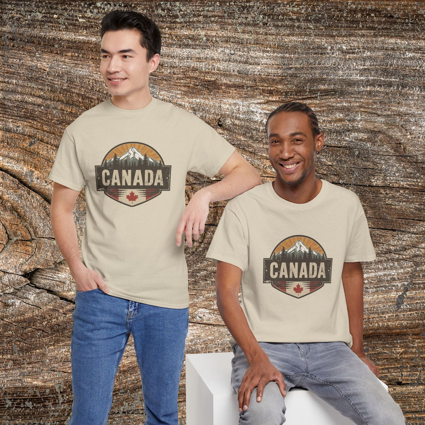 Rustic Canadian Landscape T-Shirt — Distressed Canada Tee