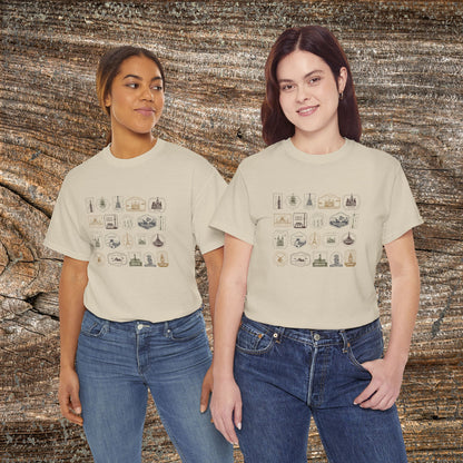 Retro Country Stamps T-Shirt — Grunge Traveler Graphic Tee