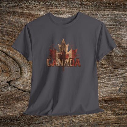 Rustic Canadian Maple Leaf T-Shirt — Grunge Canada Tee