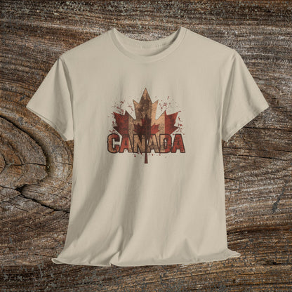 Rustic Canadian Maple Leaf T-Shirt — Grunge Canada Tee
