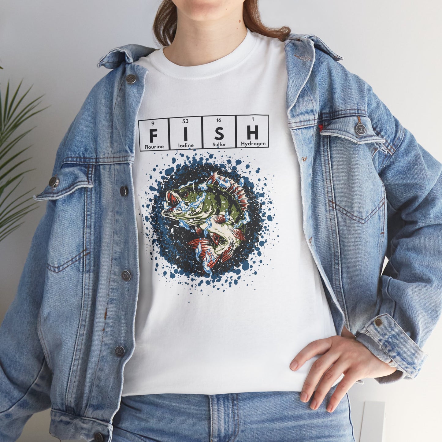 Grunge Bass Fish T-Shirt — Fishing Gift Tee