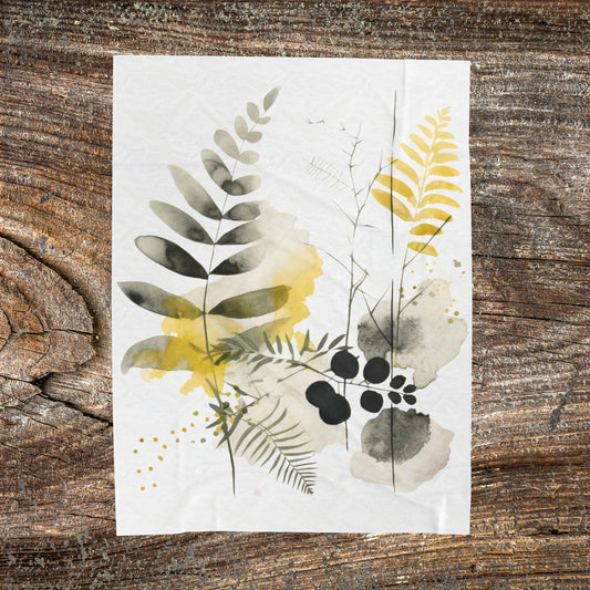 Watercolour Botanical Blanket — Soft Floral Abstract Throw