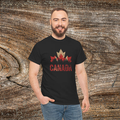 Rustic Canadian Maple Leaf T-Shirt — Grunge Canada Tee