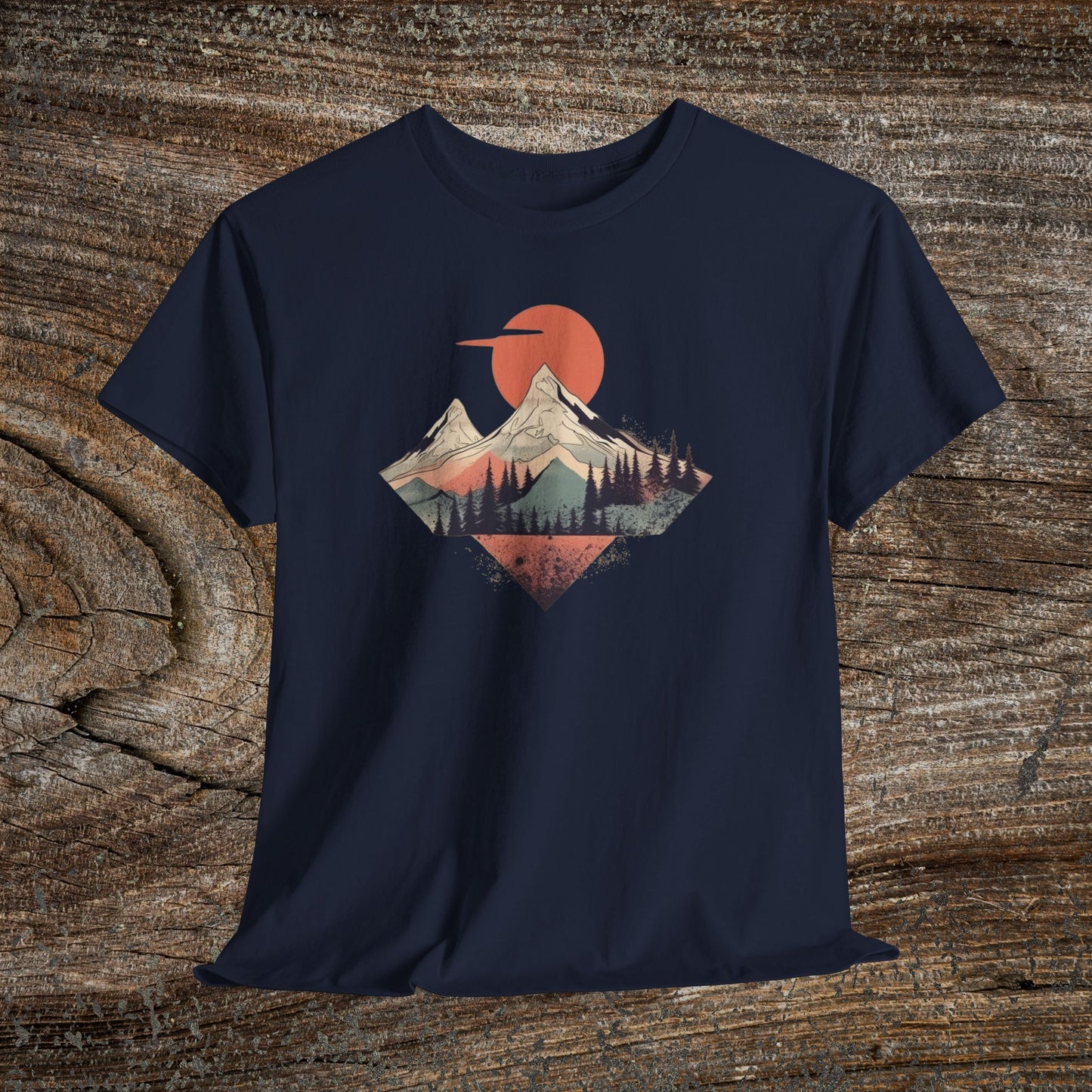 Vintage Retro Mountain TShirt - Trendy Mountain Landscape Shirt