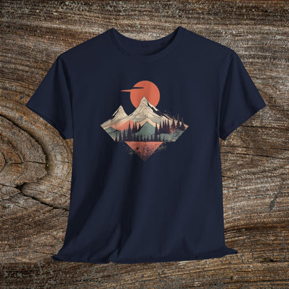 Vintage Retro Mountain TShirt - Trendy Mountain Landscape Shirt