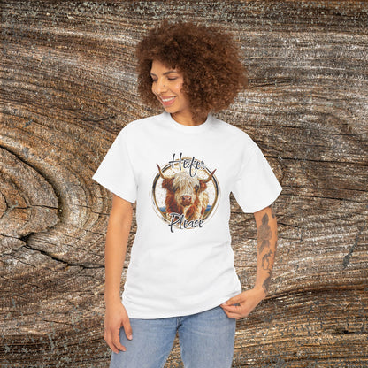 Heifer Please Retro Grunge Cow T-Shirt — Boho Funny Farm Animal Tee