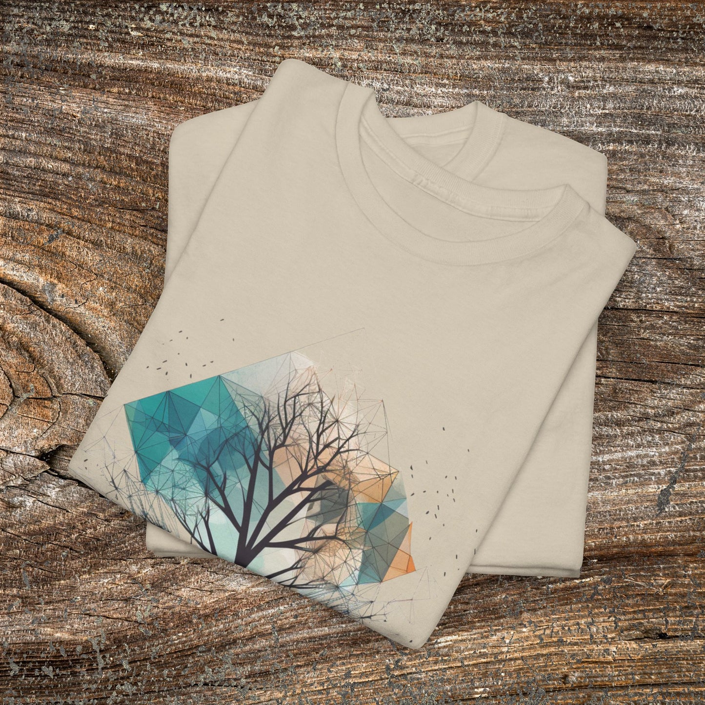 Geometric Minimalist Tree T-Shirt — Abstract Nature Lover Gift