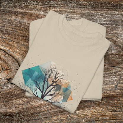 Geometric Minimalist Tree T-Shirt — Abstract Nature Lover Gift