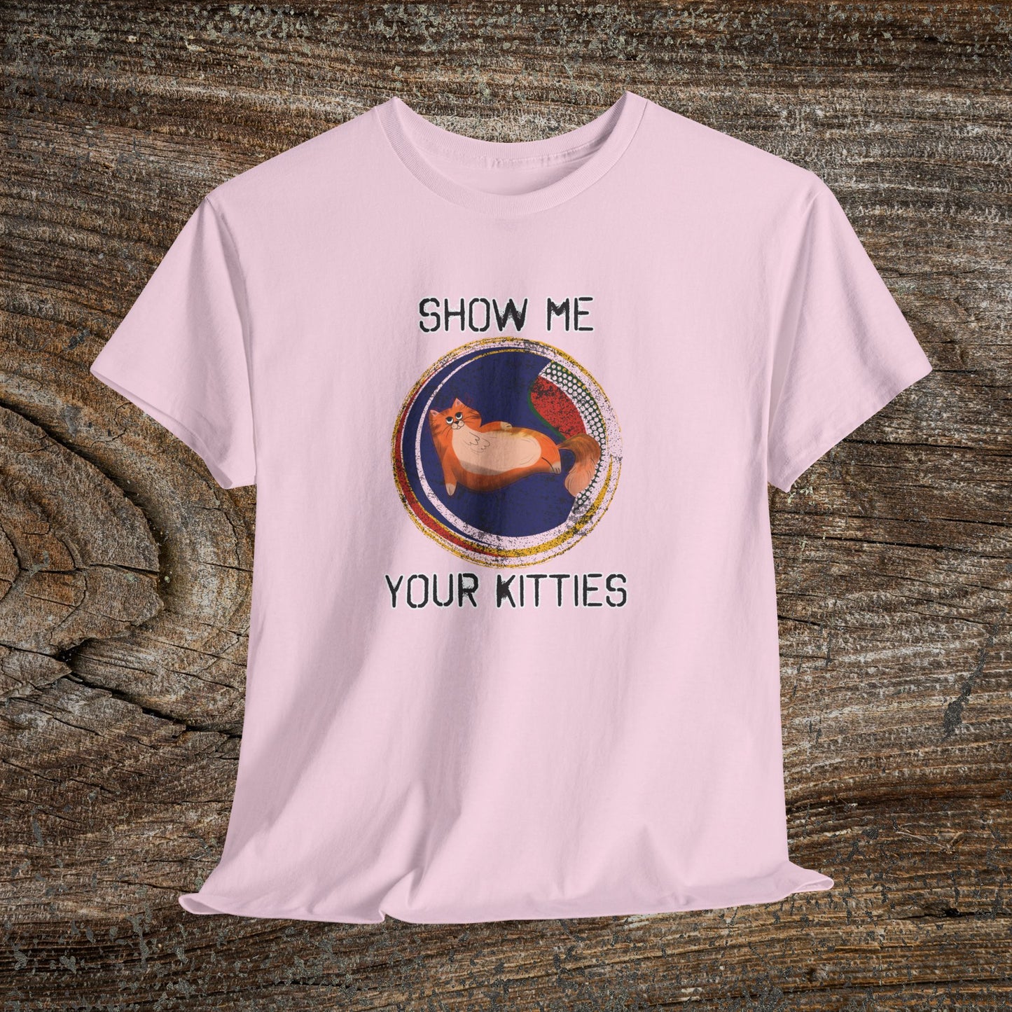 Funny Grunge Cat T-Shirt — "Show Me Your Kitties"