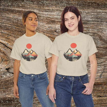 Vintage Retro Mountain TShirt - Trendy Mountain Landscape Shirt