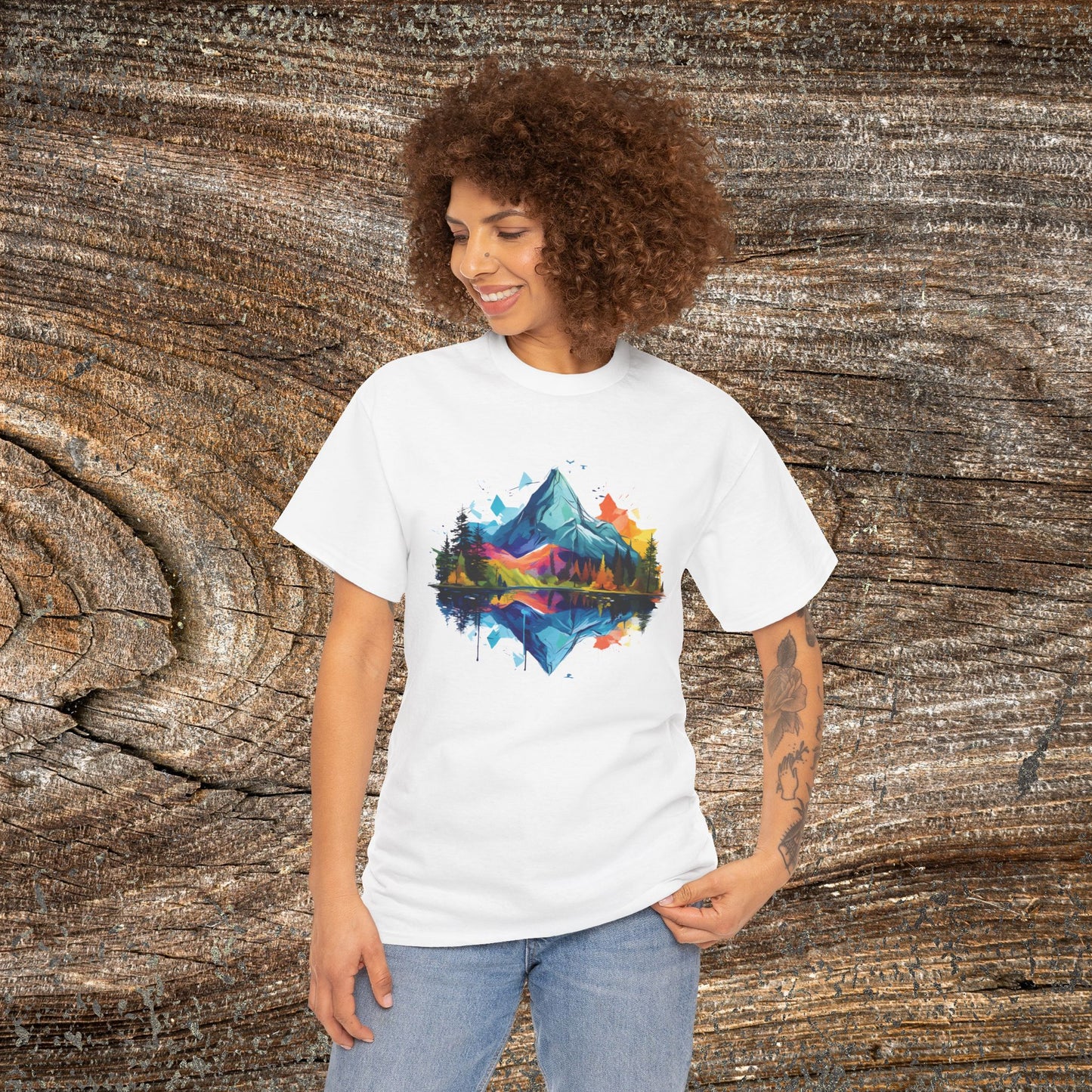 Retro Mountain Abstract TShirt - Nature Lover Gift