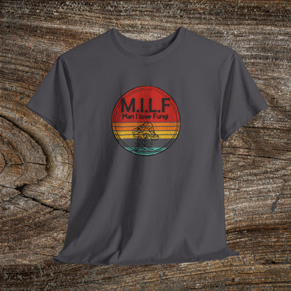 Funny Retro Grunge Mushroom T-Shirt — "M.I.L.F. Man I Love Fungi"