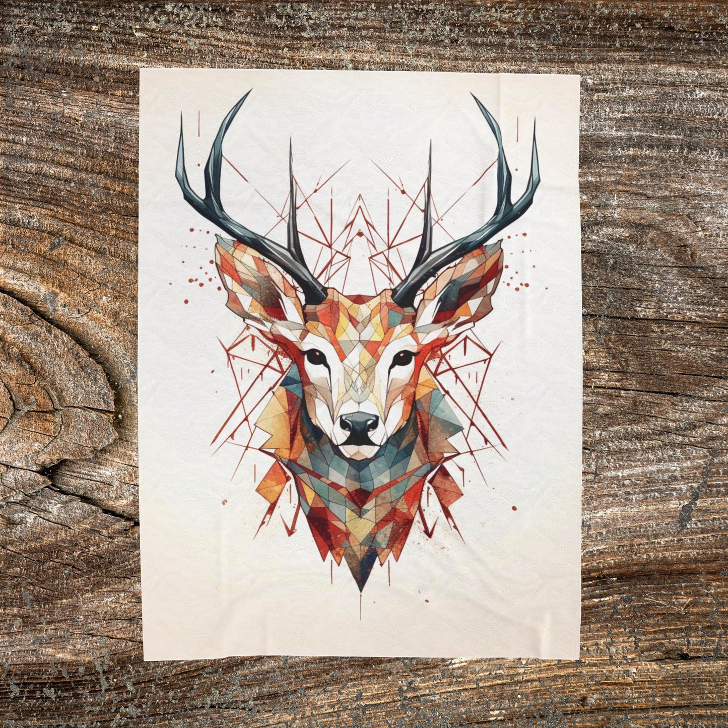 Deer Geometric Blanket — Abstract Throw