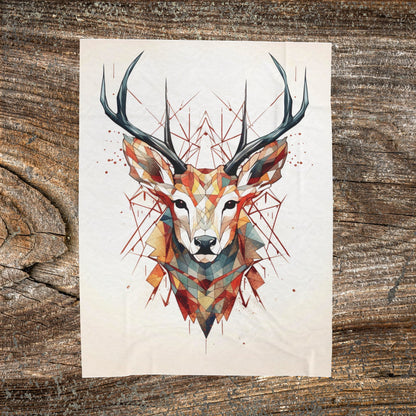 Deer Geometric Blanket — Abstract Throw