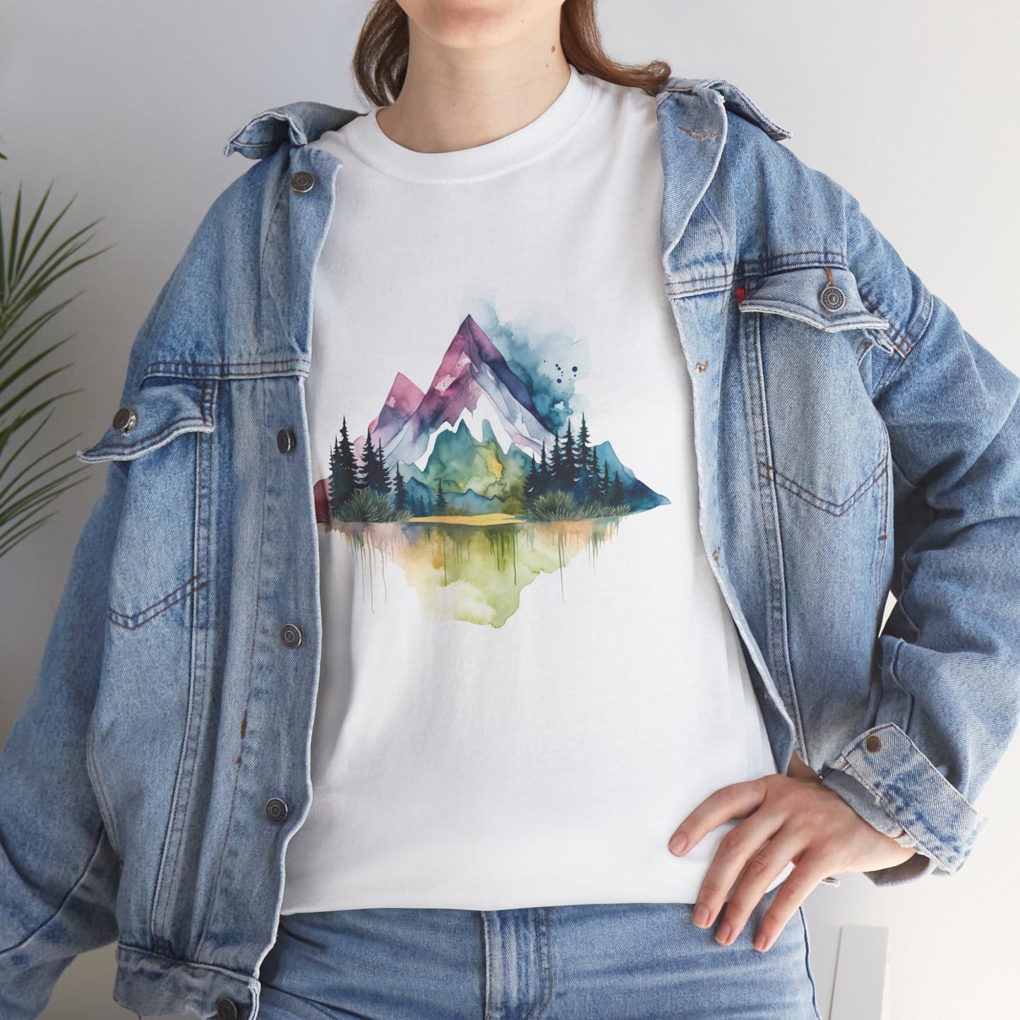 Watercolour Mountain Landscape TShirt - Nature Lover Shirt