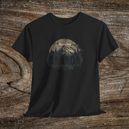 Rustic Canadian Landscape T-Shirt — Distressed Canada Tee